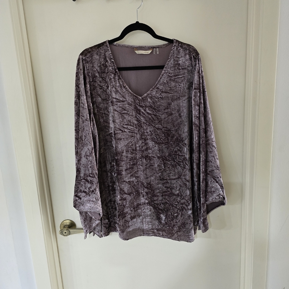 Soft Surroundings Purple Crushed Velvet 1X Top